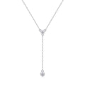 Cascade Moissanite Lariat Necklace in Sterling Silver