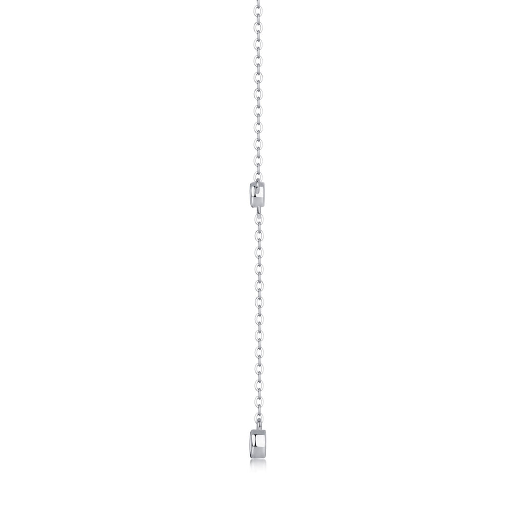 Cascade Moissanite Lariat Necklace in Sterling Silver