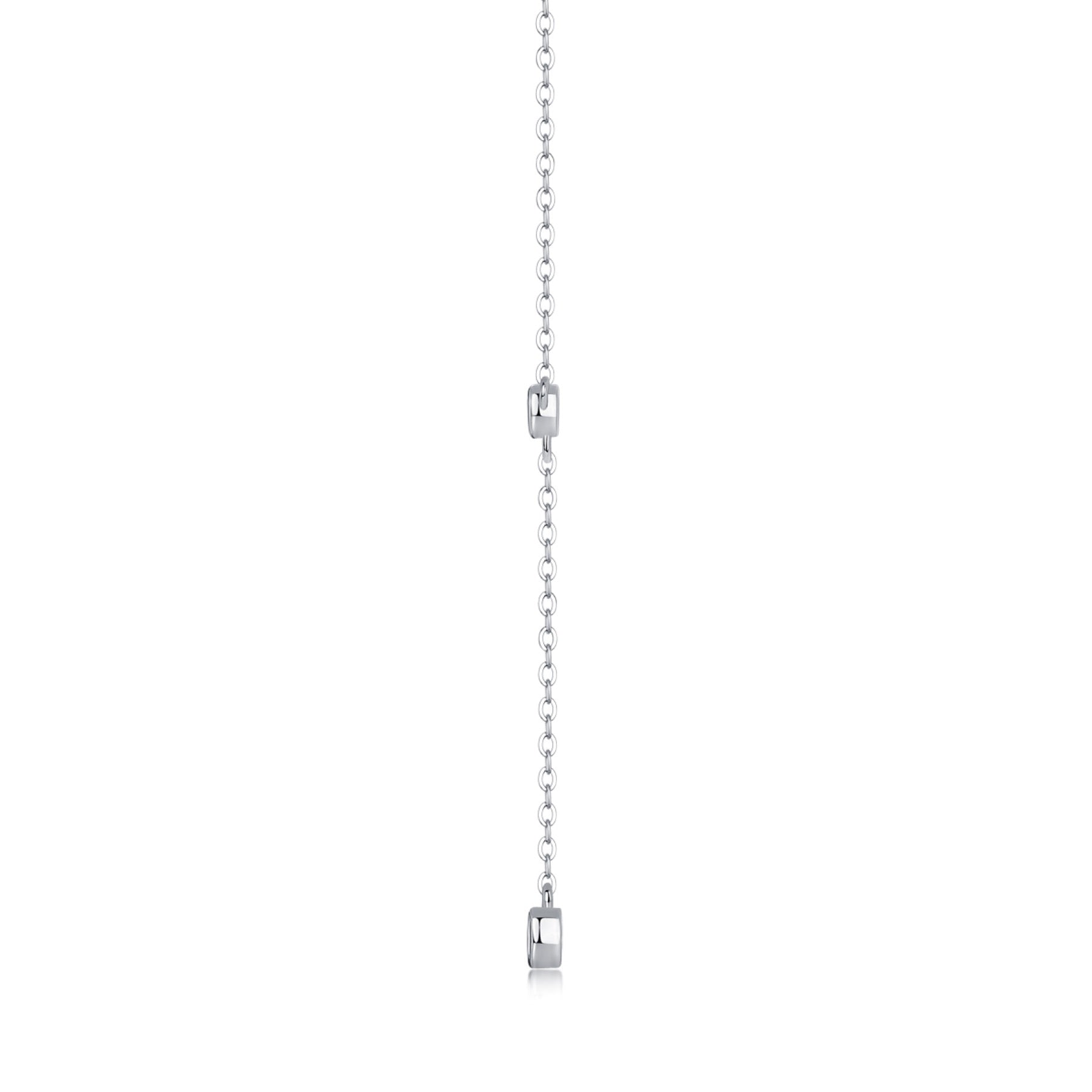 Cascade Moissanite Lariat Necklace in Sterling Silver