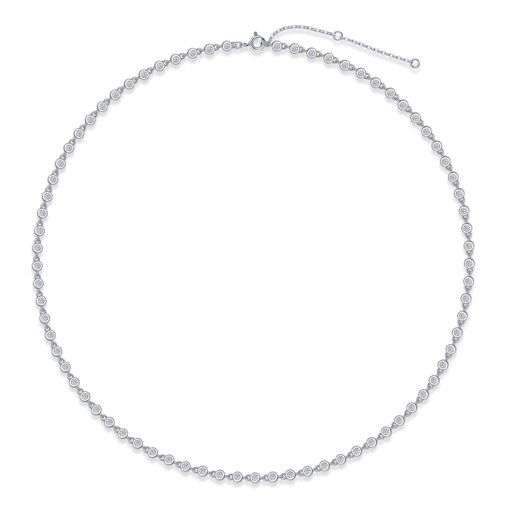 Full Circle Moissanite Tennis Necklace in Sterling Silver