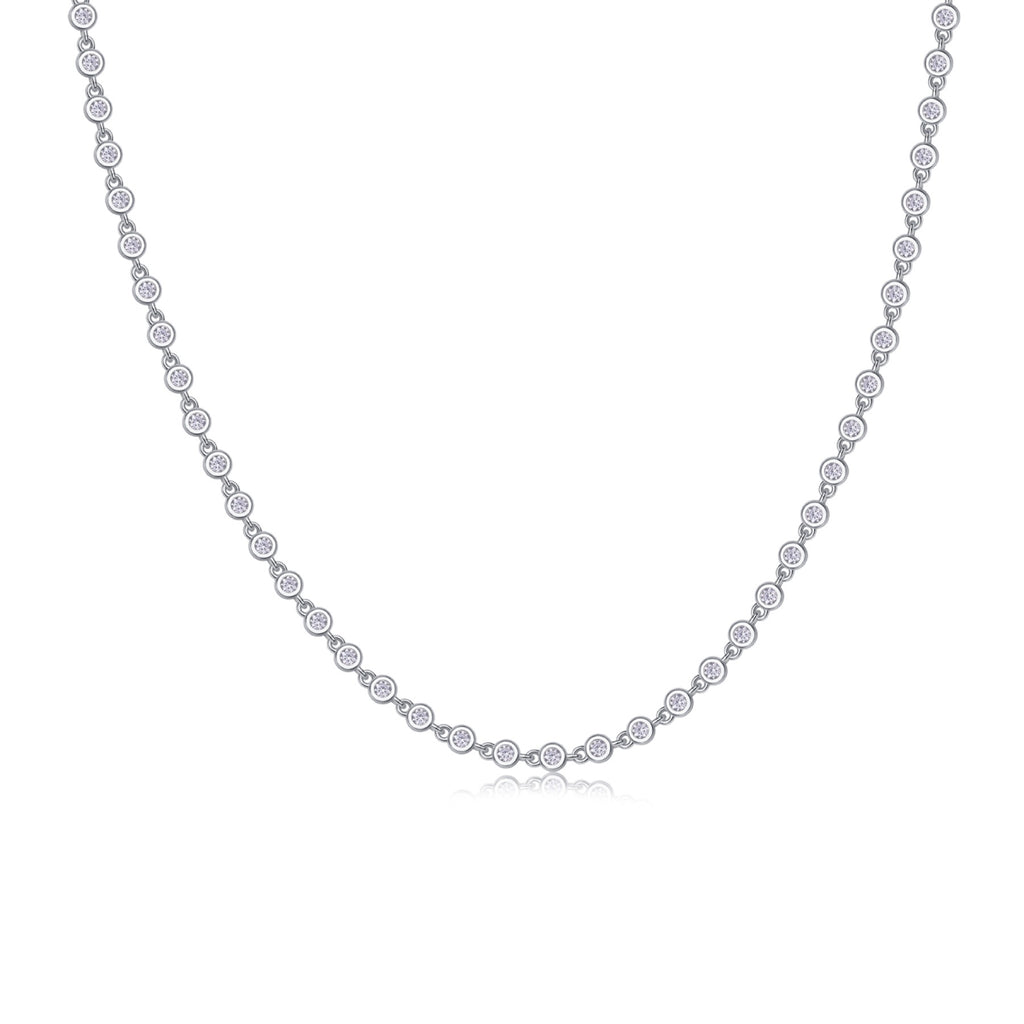 Full Circle Moissanite Tennis Necklace in Sterling Silver