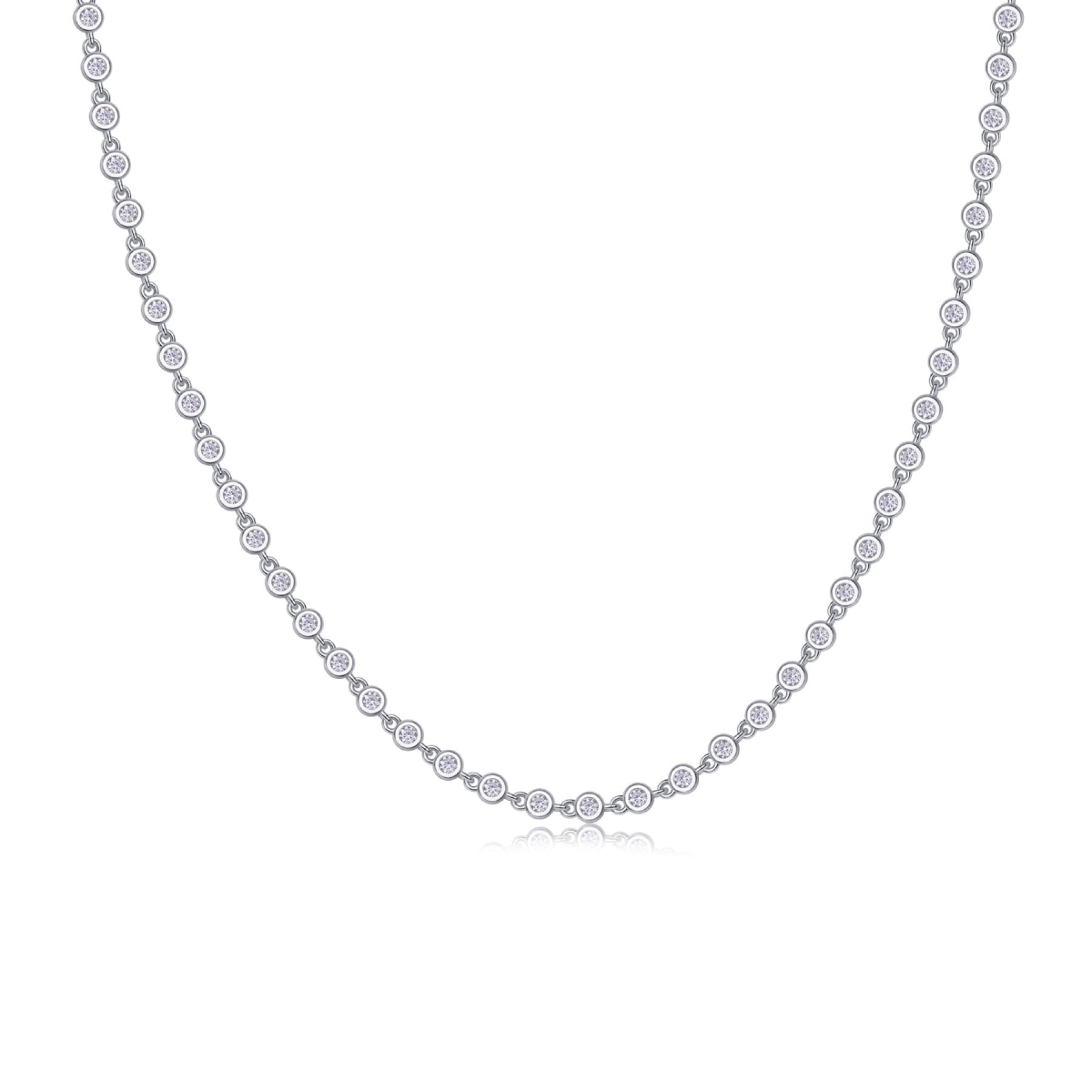 Full Circle Moissanite Tennis Necklace in Sterling Silver