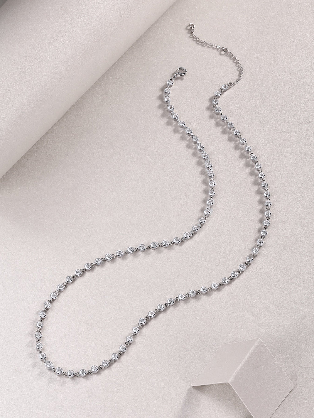 Full Circle Moissanite Tennis Necklace in Sterling Silver