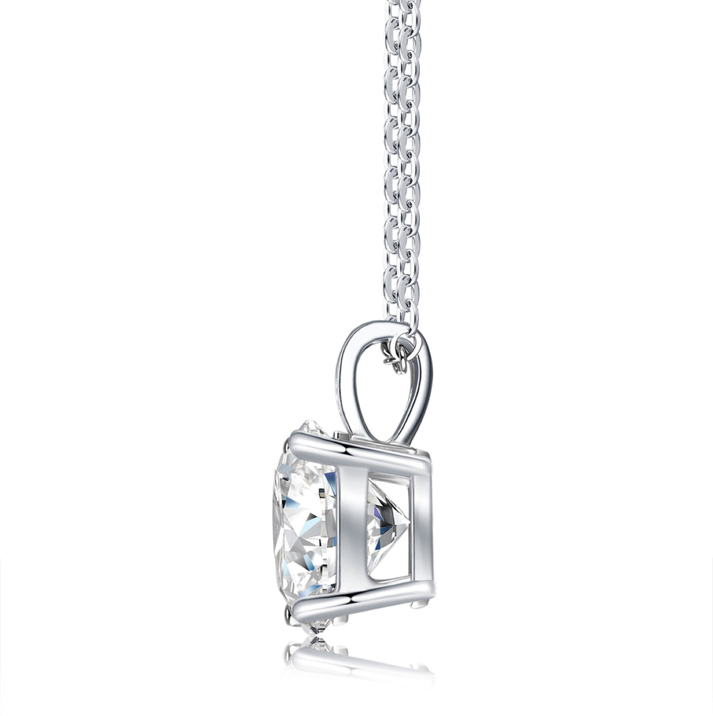 Radiance Moissanite Solitaire Pendant Necklace in Sterling Silver