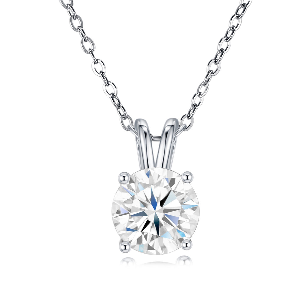 Radiance Moissanite Solitaire Pendant Necklace in Sterling Silver