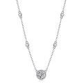 Wish 1 Carat Moissanite Bezel Solitaire Necklace in Sterling Silver