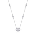 Midsummer Oval-Cut Moissanite Bezel Pendant Necklace in Sterling Silver