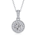 Nocturne 1 Carat Moissanite Halo Pendant Necklace in Sterling Silver