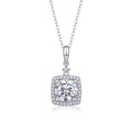 Marie 2 Carat Moissanite Halo Pendant Necklace in Sterling Silver