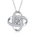 Entwined 1 Carat Moissanite Love Knot Pendant Necklace in Sterling Silver