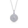 Dune 0.5 Carat Moissanite Double Halo Pendant Necklace in Sterling Silver
