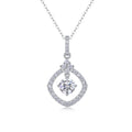 Stardust 1 Carat Moissanite Halo Pendant Necklace in Sterling Silver