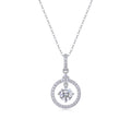 Amour 1 Carat Moissanite Circle Pendant Necklace in Sterling Silver