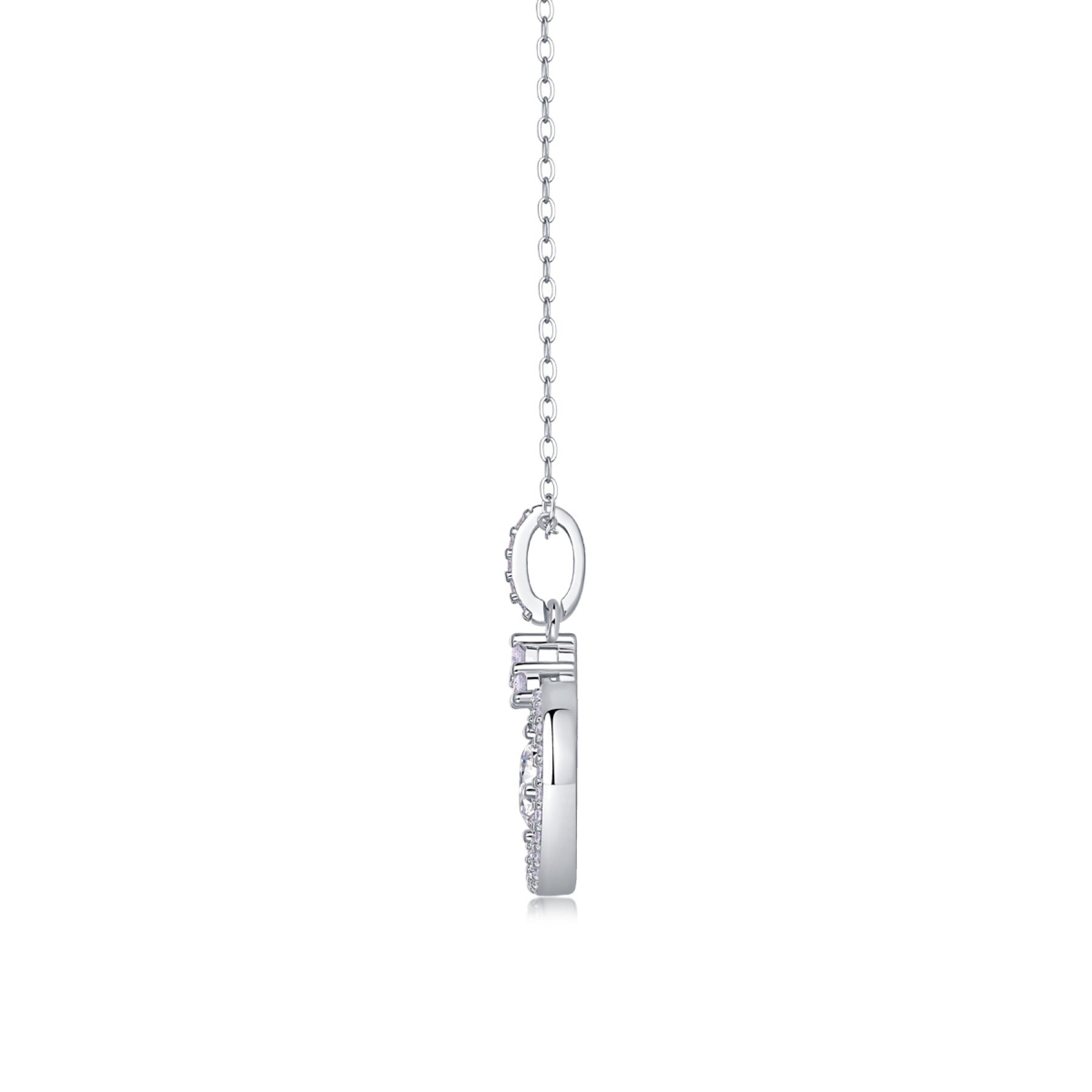 Amour 1 Carat Moissanite Circle Pendant Necklace in Sterling Silver