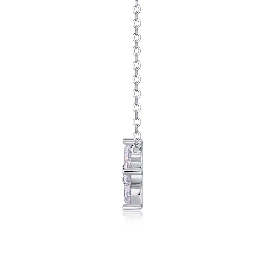Clover Moissanite Clover Pendant Necklace in Sterling Silver