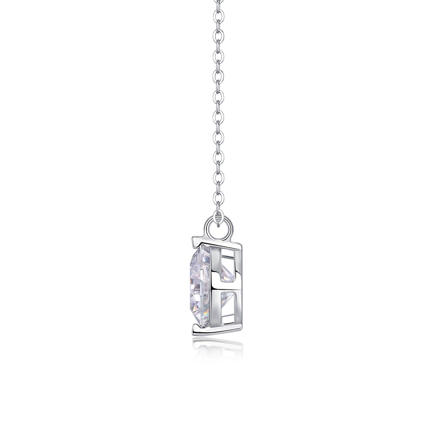 Timeless Moissanite Solitaire Pendant Necklace in Sterling Silver