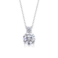 Manor 3 Carat Moissanite Halo Pendant Necklace in Sterling Silver
