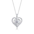 Soulmate 1 Carat Moissanite Heart Pendant Necklace in Sterling Silver