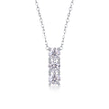 Trio Moissanite Three-Stone Pendant Necklace in Sterling Silver