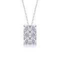 Mosaic Moissanite Cluster Pendant Necklace in Sterling Silver
