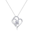 Beloved 1 Carat Moissanite Heart Pendant Necklace in Sterling Silver