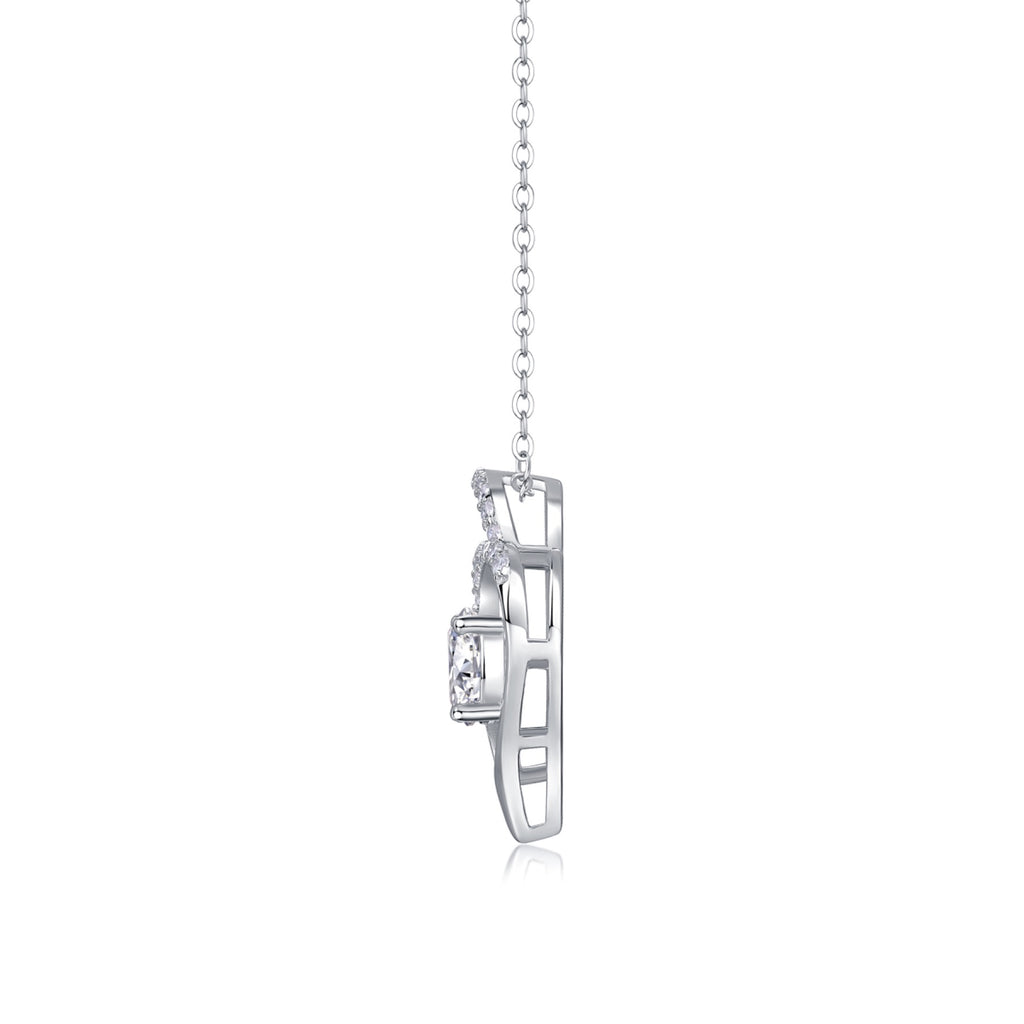 Beloved 1 Carat Moissanite Heart Pendant Necklace in Sterling Silver