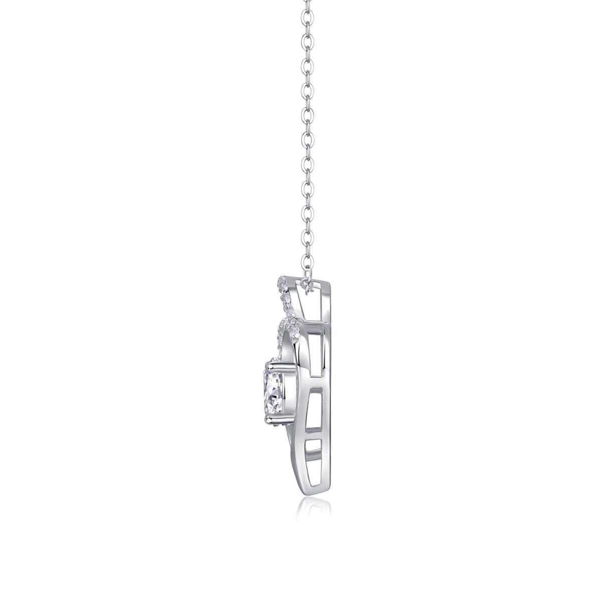 Beloved 1 Carat Moissanite Heart Pendant Necklace in Sterling Silver