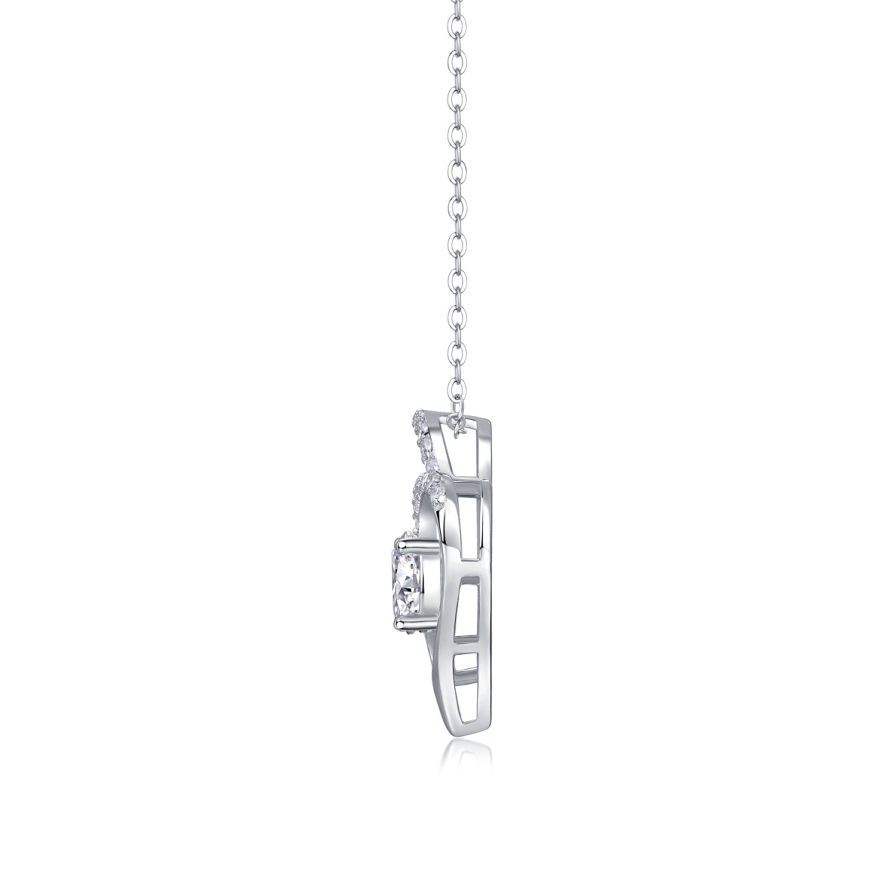 Beloved 1 Carat Moissanite Heart Pendant Necklace in Sterling Silver