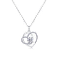 Devotion 1 Carat Moissanite Heart Pendant Necklace in Sterling Silver