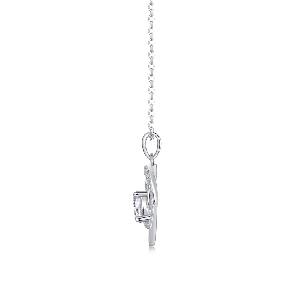 Devotion 1 Carat Moissanite Heart Pendant Necklace in Sterling Silver