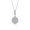 Union Moissanite Cluster Pendant Necklace in Sterling Silver