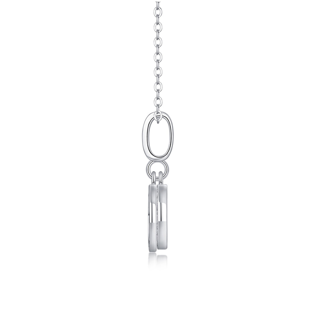 Union Moissanite Cluster Pendant Necklace in Sterling Silver