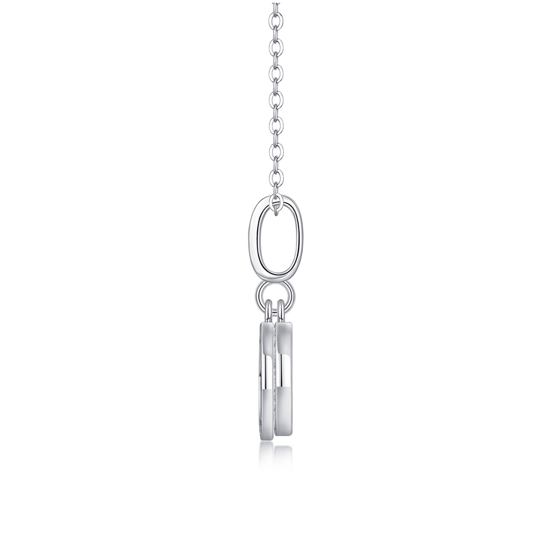 Union Moissanite Cluster Pendant Necklace in Sterling Silver