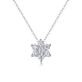 Snowdrift Moissanite Snowflake Pendant Necklace in Sterling Silver
