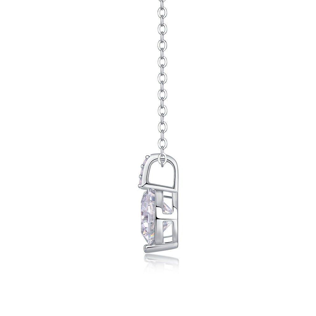Everglow 2 Carat Moissanite Solitaire Pendant Necklace in Sterling Silver