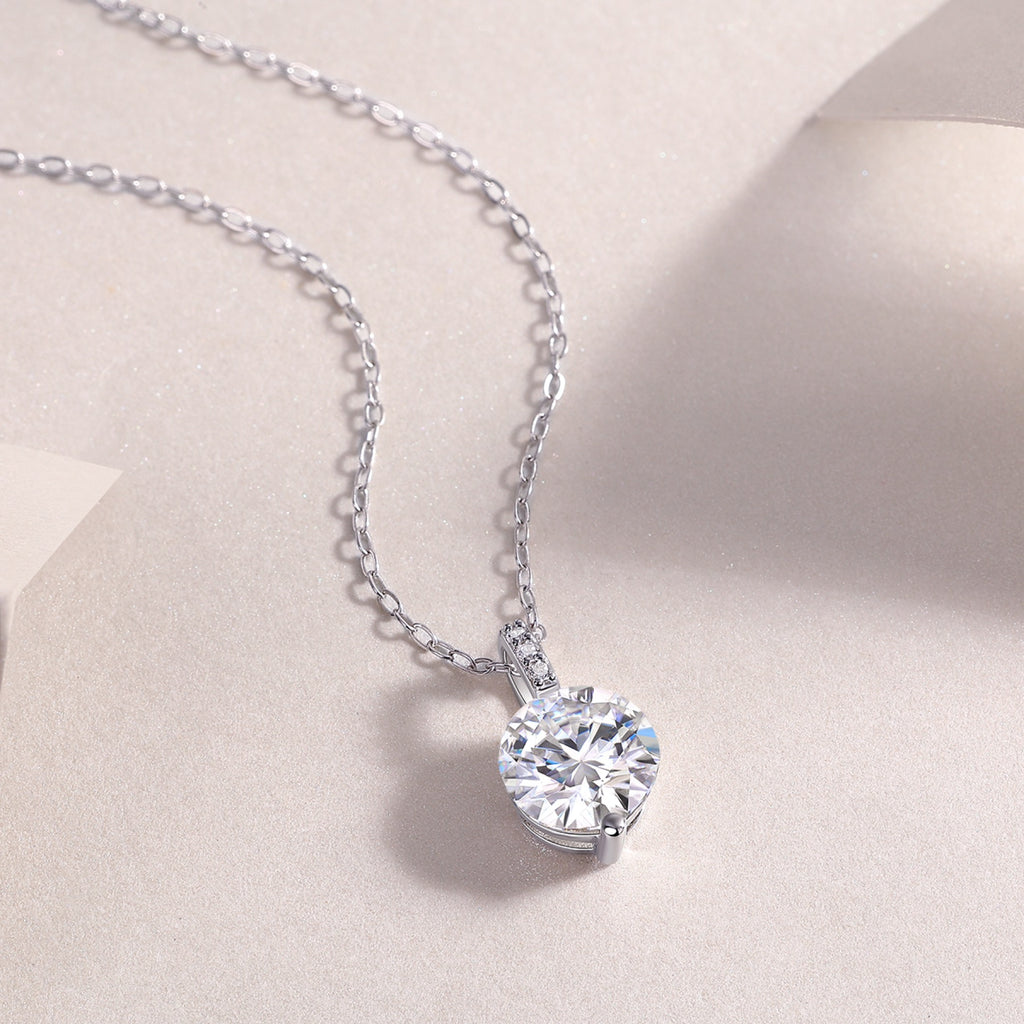 Everglow 2 Carat Moissanite Solitaire Pendant Necklace in Sterling Silver
