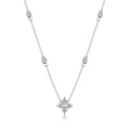 Starlet Moissanite Star Station Necklace in Sterling Silver