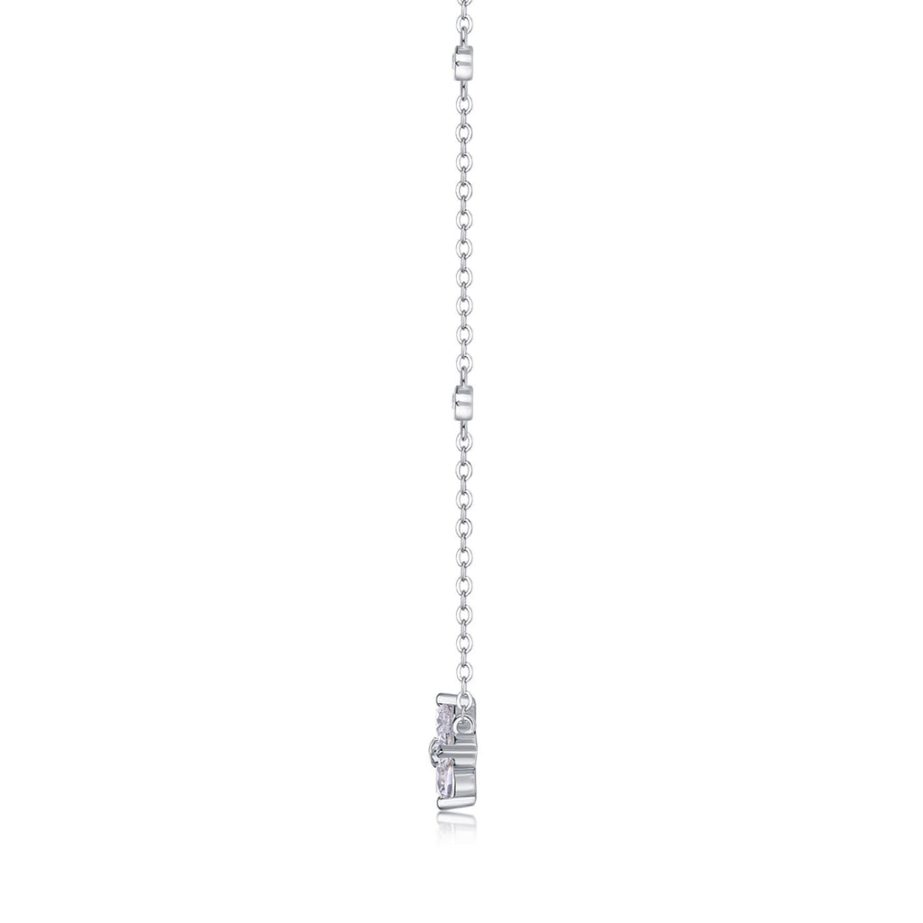Starlet Moissanite Star Station Necklace in Sterling Silver