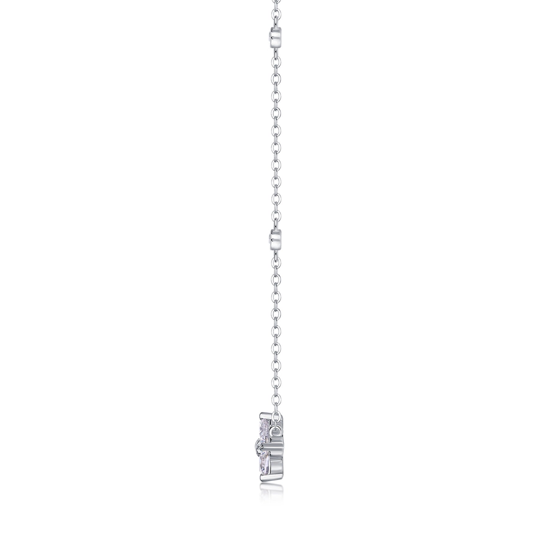 Starlet Moissanite Star Station Necklace in Sterling Silver