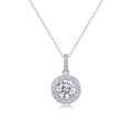 Dandelion 2 Carat Moissanite Halo Pendant Necklace in Sterling Silver