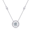 Mobius 1 Carat Moissanite Halo Pendant Necklace in Sterling Silver