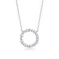 Ripple Moissanite Open Circle Necklace in Sterling Silver