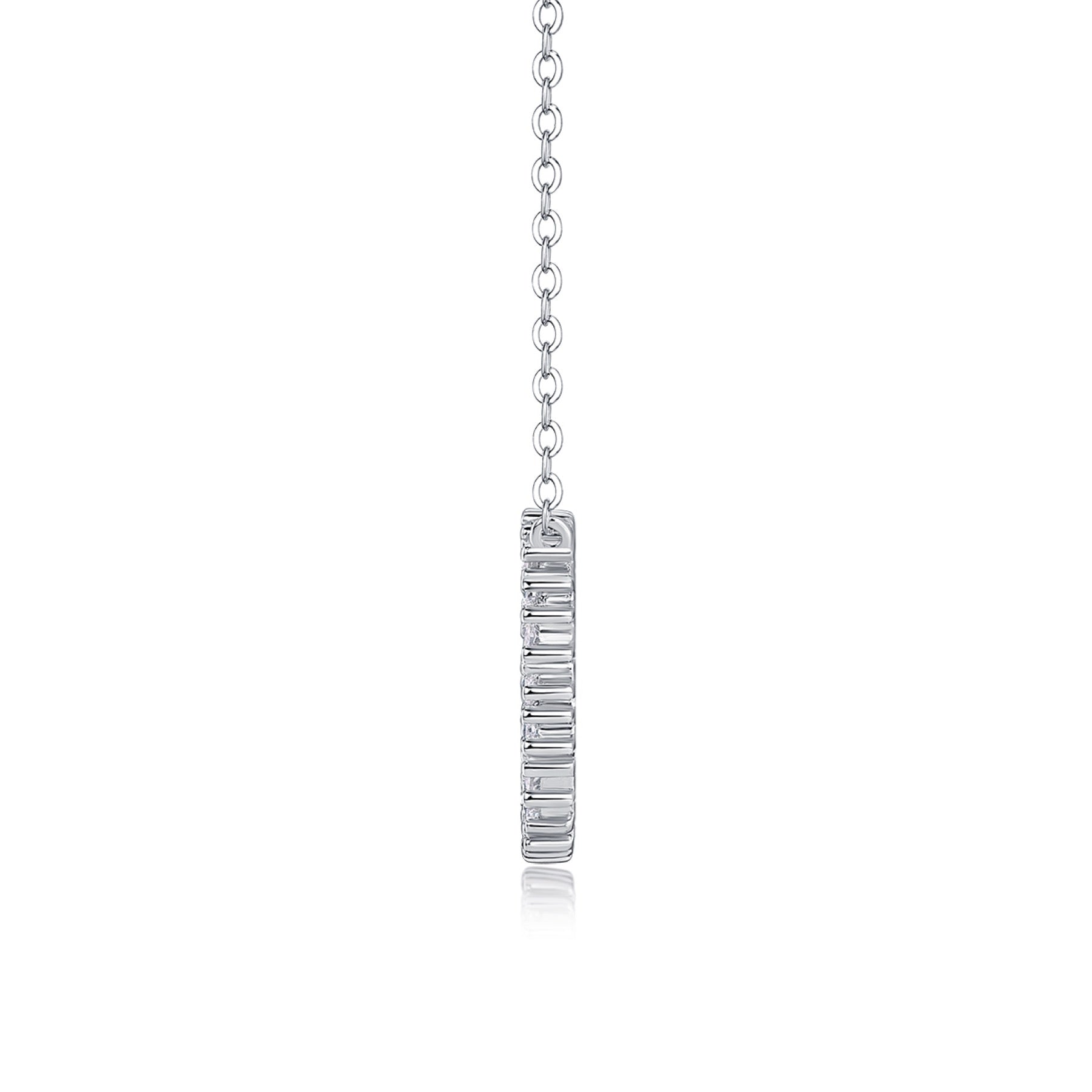 Ripple Moissanite Open Circle Necklace in Sterling Silver