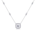 Sweetness 1 Carat Moissanite Halo Pendant Necklace in Sterling Silver