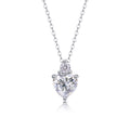 Mirage Heart-Cut Moissanite Heart Pendant Necklace in Sterling Silver