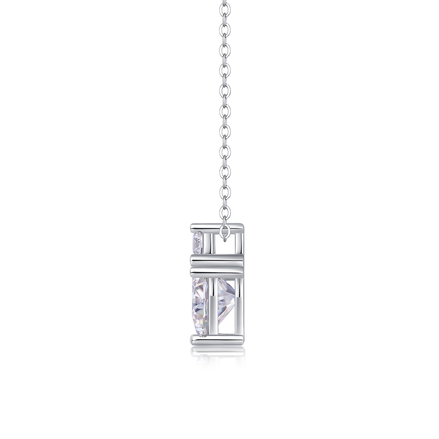 Mirage Heart-Cut Moissanite Heart Pendant Necklace in Sterling Silver