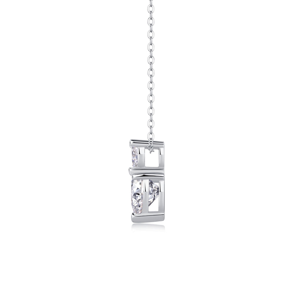Cherish Heart-Cut Moissanite Heart Pendant Necklace in Sterling Silver