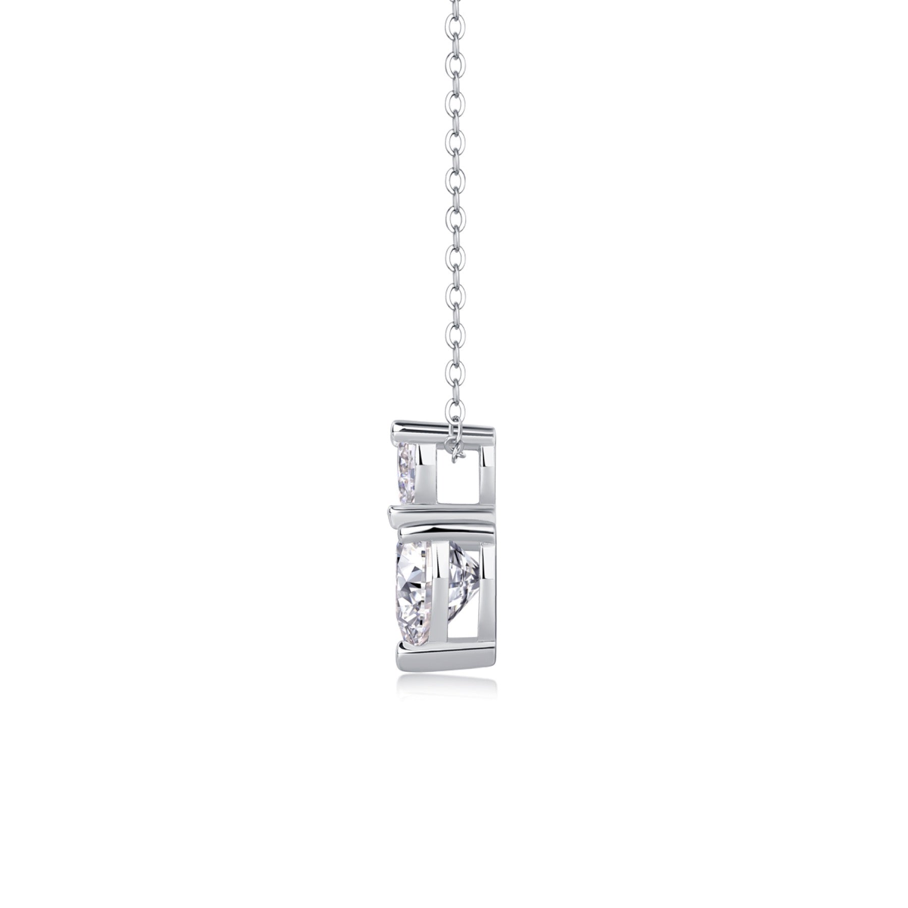 Cherish Heart-Cut Moissanite Heart Pendant Necklace in Sterling Silver