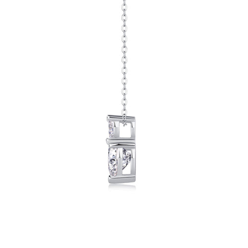 Cherish Heart-Cut Moissanite Heart Pendant Necklace in Sterling Silver