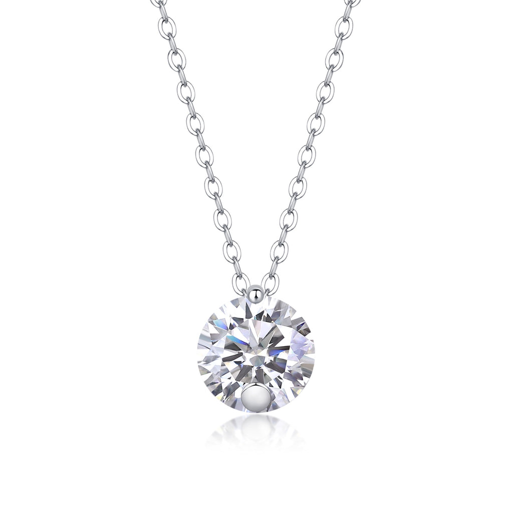Serene 2 Carat Moissanite Solitaire Pendant Necklace in Sterling Silver